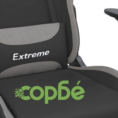 Геймърски стол, черно и светлосиво, плат ➤ топ цена ➤ sorbe.bg