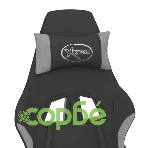 Геймърски стол, черно и светлосиво, плат ➤ топ цена ➤ sorbe.bg