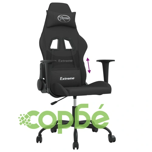 Гейминг стол, черен, текстил ➤ топ цена ➤ sorbe.bg