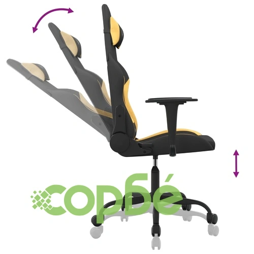 Гейминг стол, черно и Жълт, плат ➤ топ цена ➤ sorbe.bg