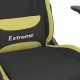 Геймърски стол, черно и светлозелено, плат