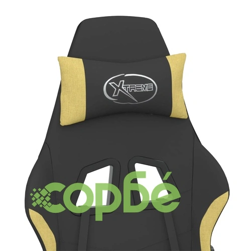 Геймърски стол, черно и светлозелено, плат ➤ топ цена ➤ sorbe.bg