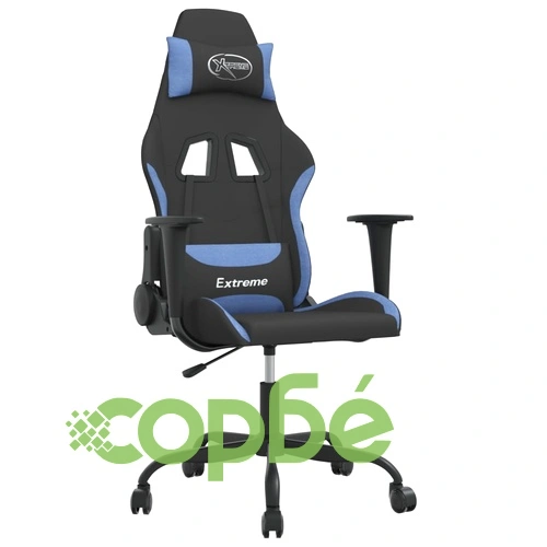 Гейминг стол, черно и синьо, плат ➤ топ цена ➤ sorbe.bg