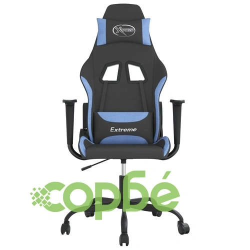 Гейминг стол, черно и синьо, плат ➤ топ цена ➤ sorbe.bg