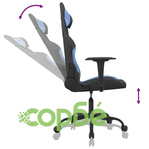 Гейминг стол, черно и синьо, плат ➤ топ цена ➤ sorbe.bg