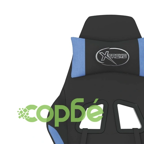 Гейминг стол, черно и синьо, плат ➤ топ цена ➤ sorbe.bg