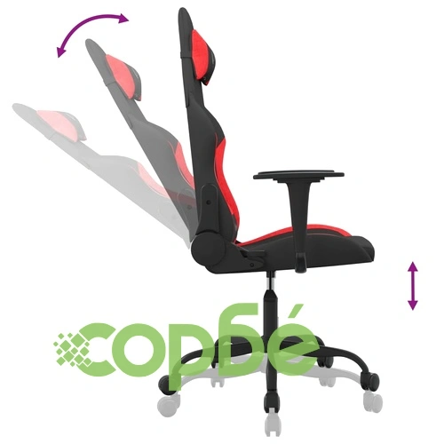 Гейминг стол, черно и Червен, плат ➤ топ цена ➤ sorbe.bg