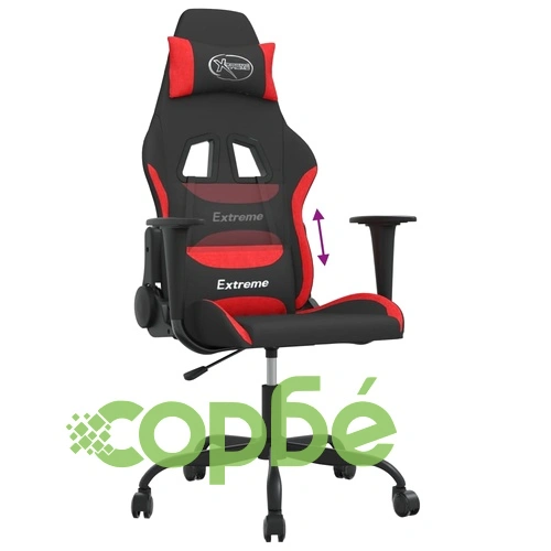 Гейминг стол, черно и Червен, плат ➤ топ цена ➤ sorbe.bg