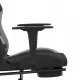 Гейминг стол с опора за крака, черно и cветлосив, плат