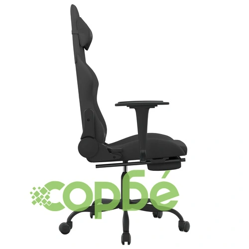 Гейминг стол с опора за крака, черно, плат ➤ топ цена ➤ sorbe.bg