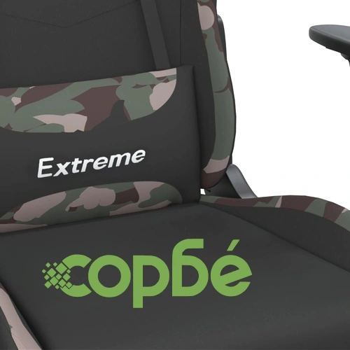 Гейминг стол с опора за крака черно и камуфлаж плат ➤ топ цена ➤ sorbe.bg