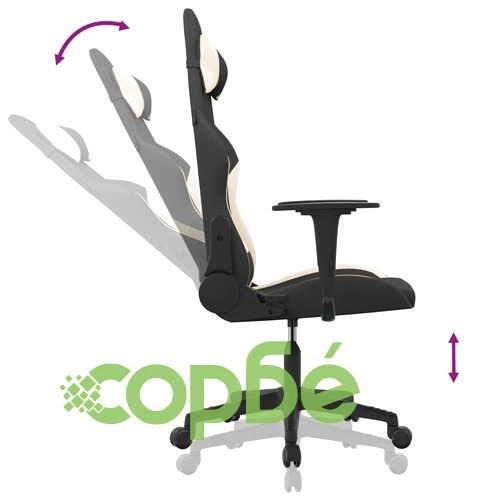 Гейминг стол, черно и кремаво, плат ➤ топ цена ➤ sorbe.bg