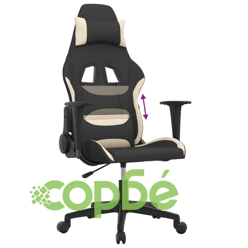 Гейминг стол, черно и кремаво, плат ➤ топ цена ➤ sorbe.bg