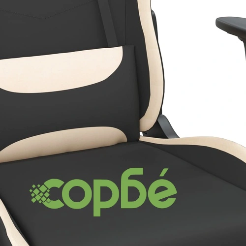 Гейминг стол, черно и кремаво, плат ➤ топ цена ➤ sorbe.bg