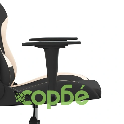 Гейминг стол, черно и кремаво, плат ➤ топ цена ➤ sorbe.bg