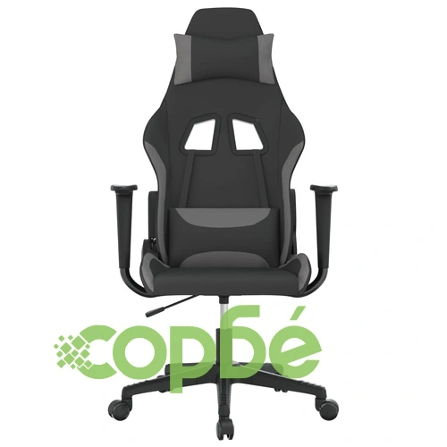 Геймърски стол, черно и светлосиво, плат ➤ топ цена ➤ sorbe.bg