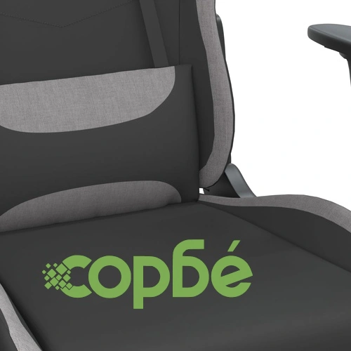 Геймърски стол, черно и светлосиво, плат ➤ топ цена ➤ sorbe.bg