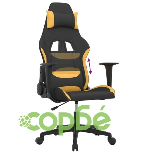 Гейминг стол, черно и Жълт, плат ➤ топ цена ➤ sorbe.bg