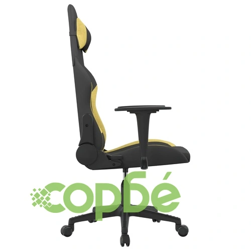 Геймърски стол, черно и светлозелено, плат ➤ топ цена ➤ sorbe.bg