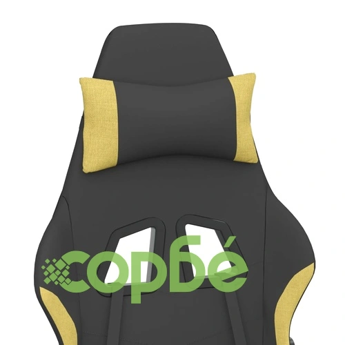 Геймърски стол, черно и светлозелено, плат ➤ топ цена ➤ sorbe.bg