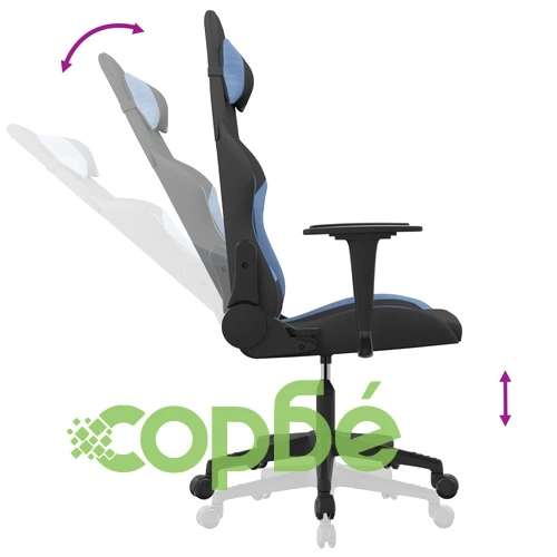 Гейминг стол, черно и синьо, плат ➤ топ цена ➤ sorbe.bg