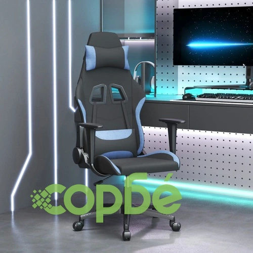 Гейминг стол, черно и синьо, плат ➤ топ цена ➤ sorbe.bg