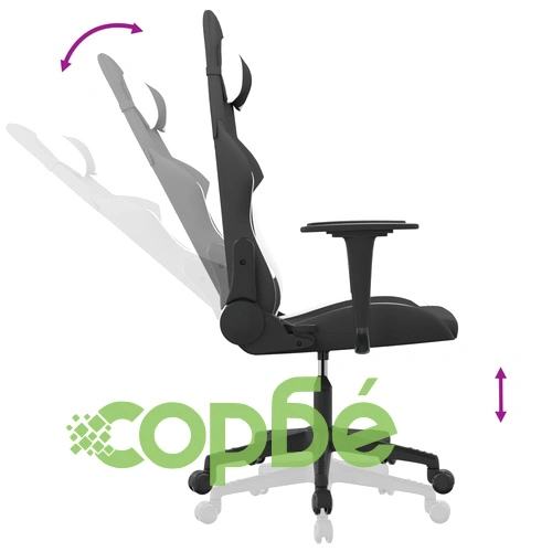 Гейминг стол, черно и бяло, плат ➤ топ цена ➤ sorbe.bg