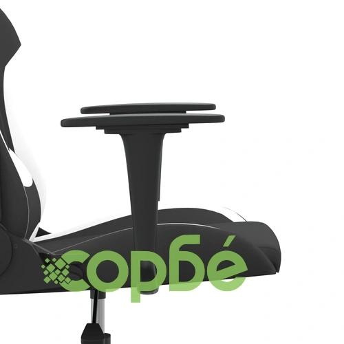 Гейминг стол, черно и бяло, плат ➤ топ цена ➤ sorbe.bg