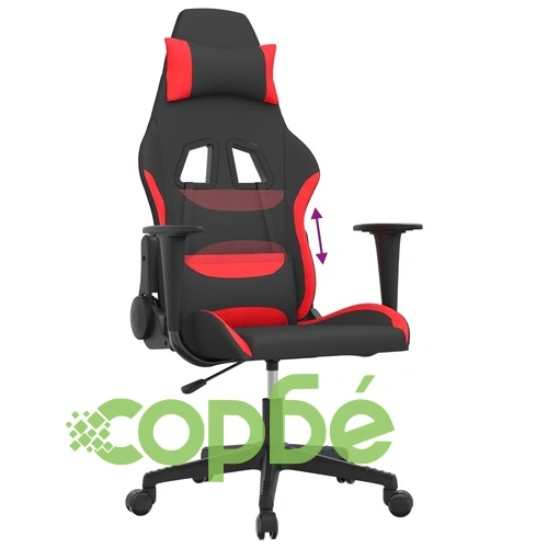 Гейминг стол, черно и Червен, плат ➤ топ цена ➤ sorbe.bg