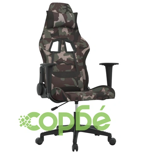 Гейминг стол, камуфлаж и черно, текстил ➤ топ цена ➤ sorbe.bg