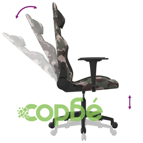 Гейминг стол, камуфлаж и черно, текстил ➤ топ цена ➤ sorbe.bg