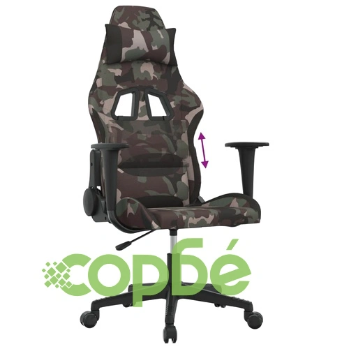 Гейминг стол, камуфлаж и черно, текстил ➤ топ цена ➤ sorbe.bg