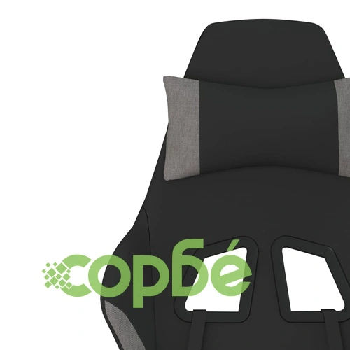 Гейминг стол с опора за крака, черно и cветлосив, плат ➤ топ цена ➤ sorbe.bg