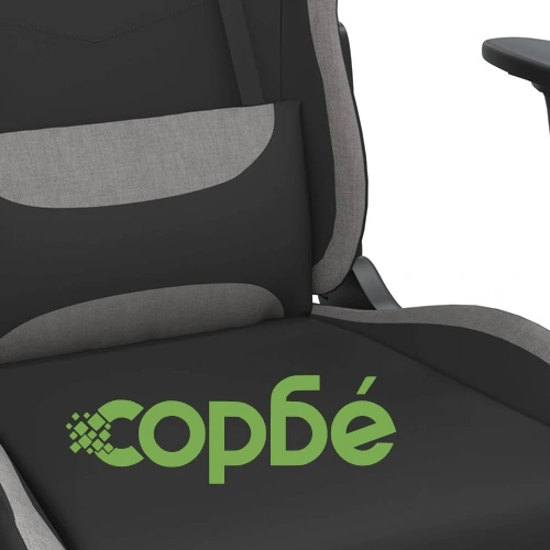 Гейминг стол с опора за крака, черно и cветлосив, плат ➤ топ цена ➤ sorbe.bg