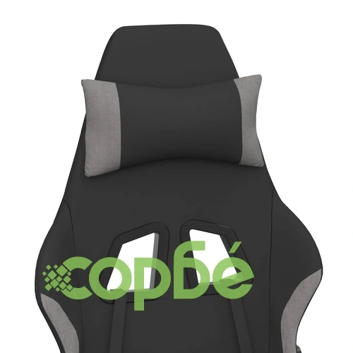 Гейминг стол с опора за крака, черно и cветлосив, плат ➤ топ цена ➤ sorbe.bg