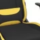 Гейминг стол с опора за крака, черно и жълто, плат