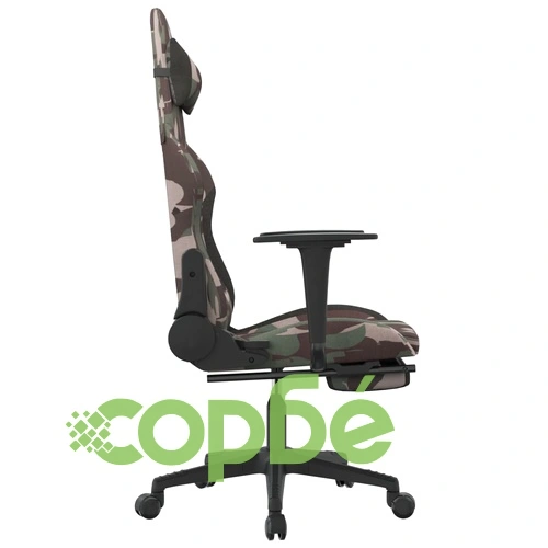 Гейминг стол с опора за крака, камуфлаж и черно, текстил ➤ топ цена ➤ sorbe.bg