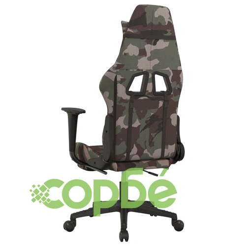 Гейминг стол с опора за крака, камуфлаж и черно, текстил ➤ топ цена ➤ sorbe.bg