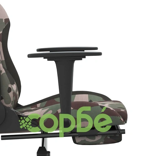 Гейминг стол с опора за крака, камуфлаж и черно, текстил ➤ топ цена ➤ sorbe.bg