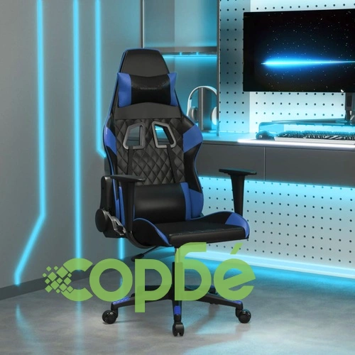 Гейминг стол, черно и синьо, изкуствена кожа ➤ топ цена ➤ sorbe.bg