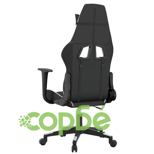 Гейминг стол, черно и бяло, изкуствена кожа ➤ топ цена ➤ sorbe.bg