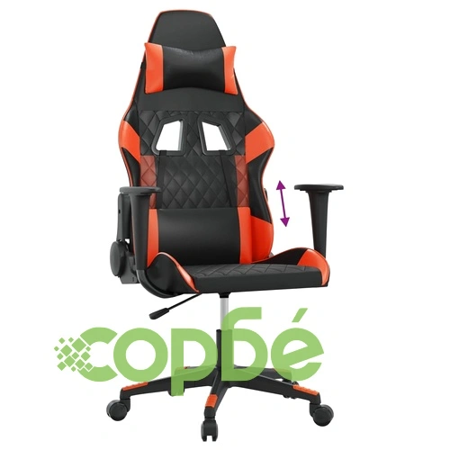 Гейминг стол, черно и оранжево, изкуствена кожа ➤ топ цена ➤ sorbe.bg