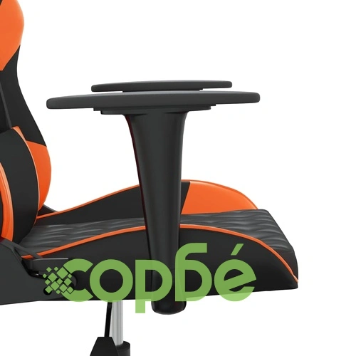 Гейминг стол, черно и оранжево, изкуствена кожа ➤ топ цена ➤ sorbe.bg