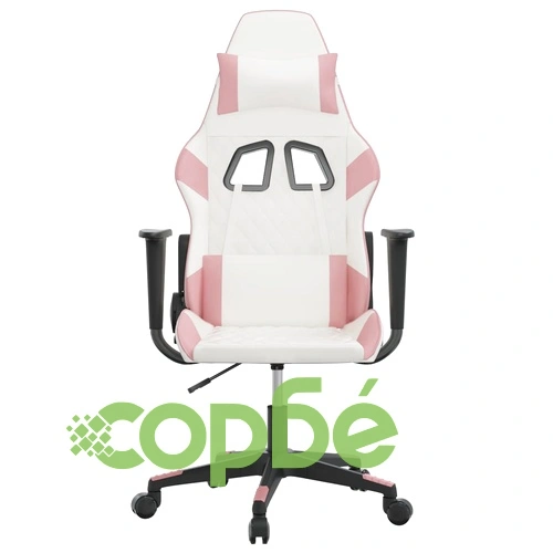 Гейминг стол, бяло и розово, изкуствена кожа ➤ топ цена ➤ sorbe.bg