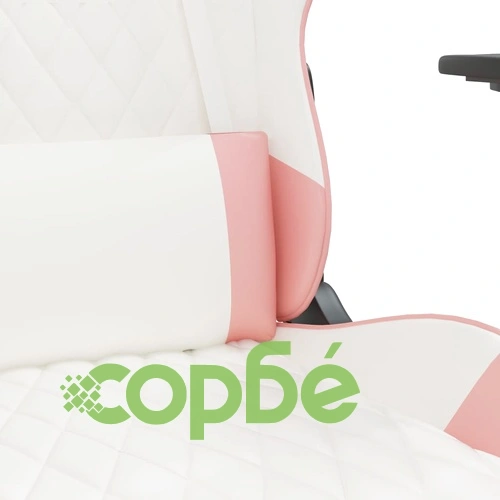 Гейминг стол, бяло и розово, изкуствена кожа ➤ топ цена ➤ sorbe.bg