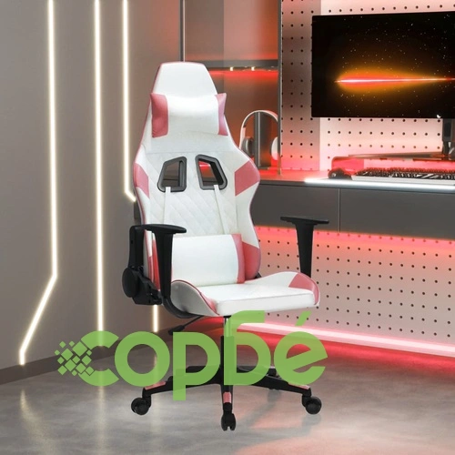 Гейминг стол, бяло и розово, изкуствена кожа ➤ топ цена ➤ sorbe.bg