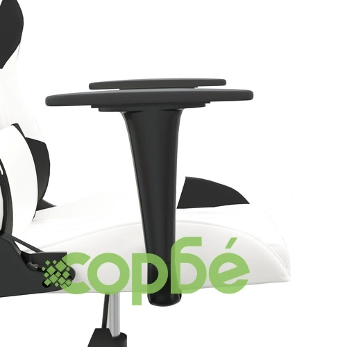 Гейминг стол, бяло и черно, изкуствена кожа ➤ топ цена ➤ sorbe.bg