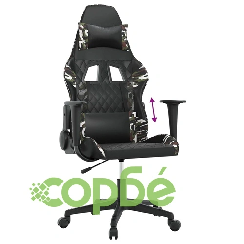 Гейминг стол, черно и камуфлаж, изкуствена кожа ➤ топ цена ➤ sorbe.bg