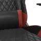 Гейминг стол с опора, черно и виненочервено, изкуствена кожа