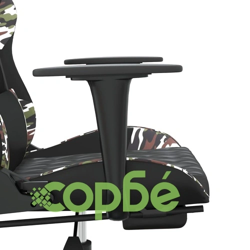 Гейминг стол с опора за крака черно и камуфлаж изкуствена кожа ➤ топ цена ➤ sorbe.bg